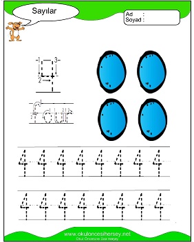 okul öncesi 1 sayısı çizgi çalışması